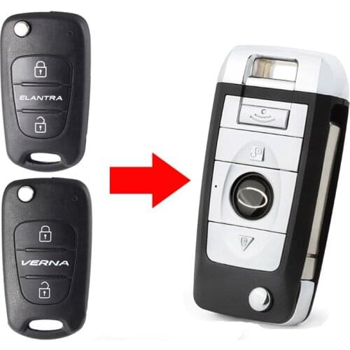 Modified Flip Folding Remote Key Shell Case For Hyundai Elantra Verna Fob Key Cover
