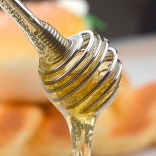 Stainless Steel Honey Dipper Stick, Drizzle Honey with Ease, No More Mess with Honey Dipping Unique Spiral Shape LX8291