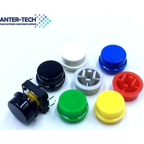 50pcs Free shopping Round Tactile Button Caps Kits 9.58*5.1mm for 12*12*7.3mm Micro Tact Switch For Arduino