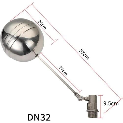 DN32 Floating Ball Valve Tank Liquid Level Metal Stainless Steel Body Cold Hot Water Tank Valve