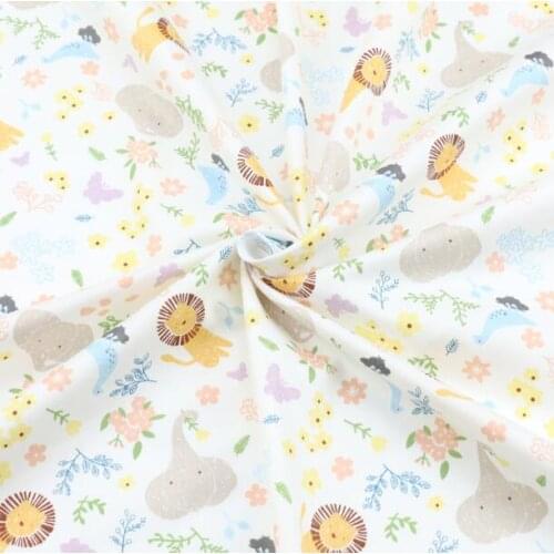 Cartoon Cute lion Printed Twill 100% Cotton Fabric for Patchwork DIY baby Sleeping Bag Kids Quilt Bedding sheet pillowcase