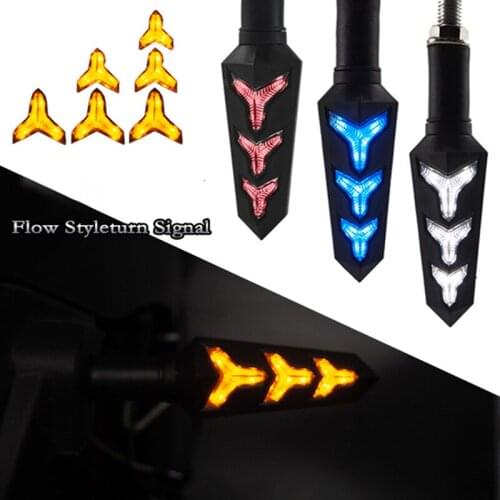 Motorcycle Turn Signals Light 12V LED Moto Flowing Lamp Waterproof Bendable Motorcycle Indicator Lights