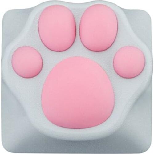 3D Silicone Cat Paw Pad Aluminum Alloy Base Keycap for Mechanical Keyboards Computer Keyboard Decoration Hat