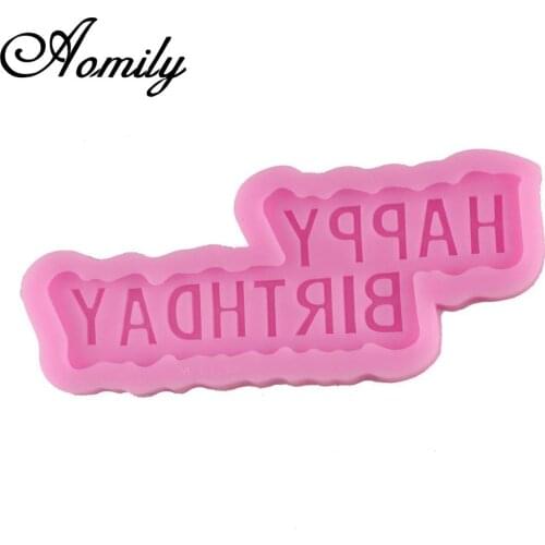 Amoliy Happy Birthday Silicone Mold Fondant Cake Mold Chocolate Mold Sugar Craft Baking Tools Cake Decorating Tools