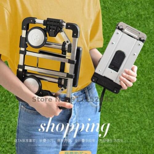 Foldable Portable Trolley Mini Shopping And Grocery Shopping Small Trolley Household Pull Cargo Trailer To Carry Luggage Trolley