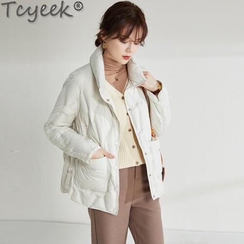 Tcyeek 2021 Winter Light Jackets Women Autumn 90% White Duck Down Coats Femme Short Korean Coats New Chamarras Para Mujer SQQ424