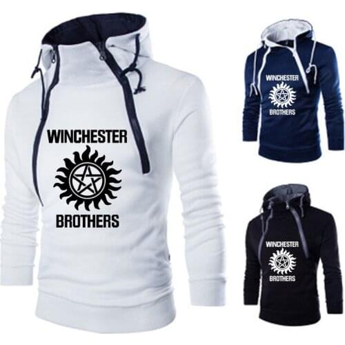Hoodie Men Winchester Bros Mens Hoodies Spring Autumn Print Hooded Sweatshirt Double strand Casual fashion Tracksuit