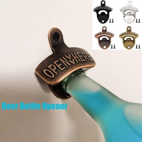 Vintage Wall Mount Beer Bottle Opener Antique Style Cola Soda Glass Cap Opener