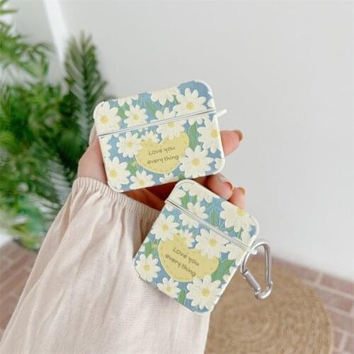 Daisy Heart Shape Tags Bluetooth Headset Protection Case For Apple Airpods 1 2 Pro Fashion Protective Earpods Accessories Box