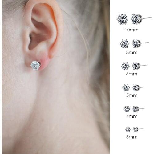 1 Pair Gold Rose Gold Silver Color Stud Earring Women Stainless Steel Earring Metal Earrings Fashion jewelry Party Wedding