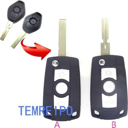 10pcs/lot Key Shell For BMW 3 5 7 SERIES X3 X5 Z4 E38 E39 E46 M5 M3 Remote Flip Key Fob Case Blank Uncut Key Blade