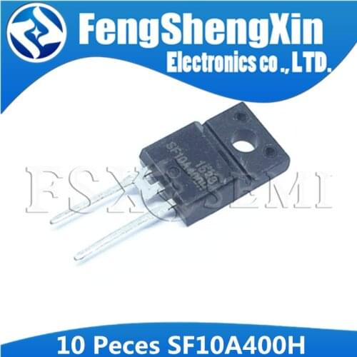 10Pcs SF10A400H TO-220F SF10A400 TO220 10A400 Ultra Fast Recovery Diode