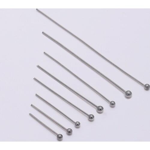 100pcs/Lot 15-50mm Stainless Steel Ball Head Pins For Handmade Craft Jewelry Making Accessories Head Pins DIY Supplies