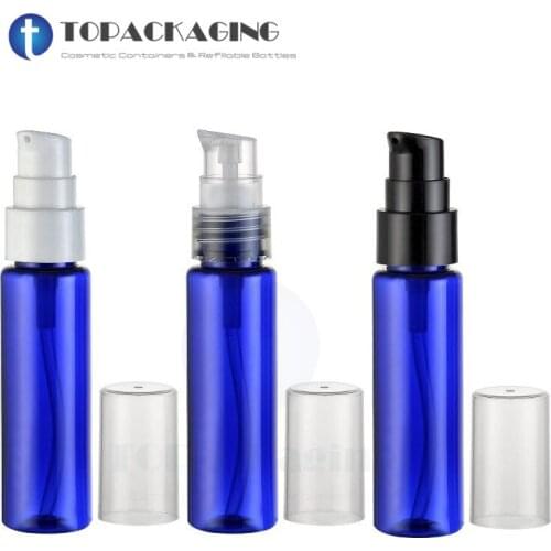 20PCS*30ML Lotion Pump Bottle Blue Plastic Shower Gel Essential Oil Packing Empty Cosmetic Container Essential Oil Refillable