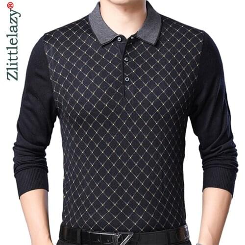 2020 Brand Casual Luxury Fitness Long Sleeve Polo Shirt Men Poloshirt Jersey Argyle Mens Polos Tee Shirts Dress Fashions 90376