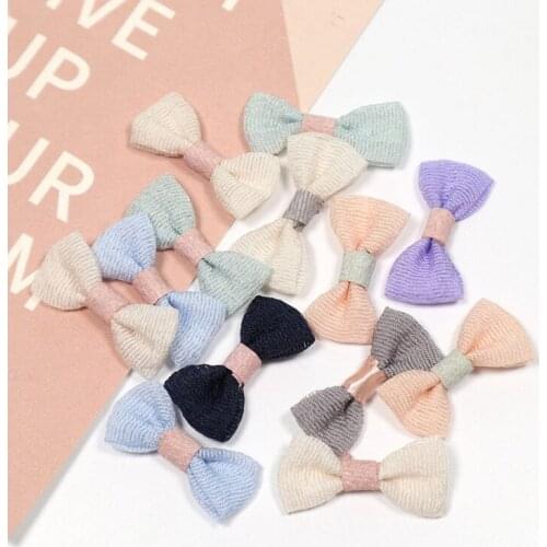 40Pcs 3cm Handmade Satin Ribbon Color Bowknot Applique DIY Craft Supplie Trousers Socks Decor Sewing Bow Tie Headwear Accessorie
