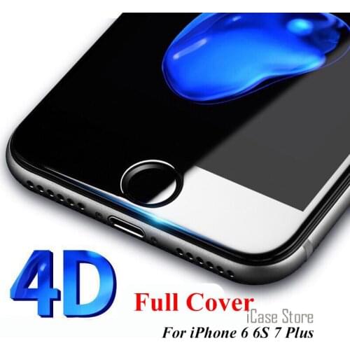 4D Curved Edge Full Cover Screen Protector For iPhone 6 7 6S Plus New Tempered Glass Protective Anti-explosion Toughened Film