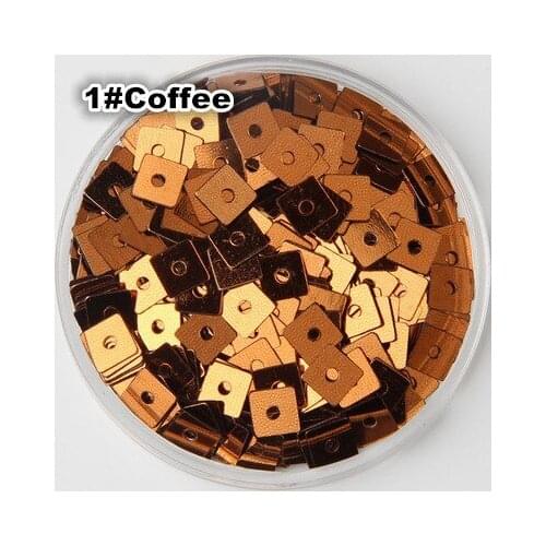 50g(4500pcs) 5mm Square Sequins Flat Loose Paillettes Sewing Craft Bag Fashion Accessories Middle Hole Coffee Brown