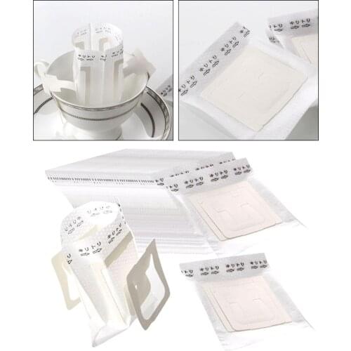 50Pcs Disposable Hanging Ear Drip Coffee Filter Paper Bag Dripper Bag, Easy to Use