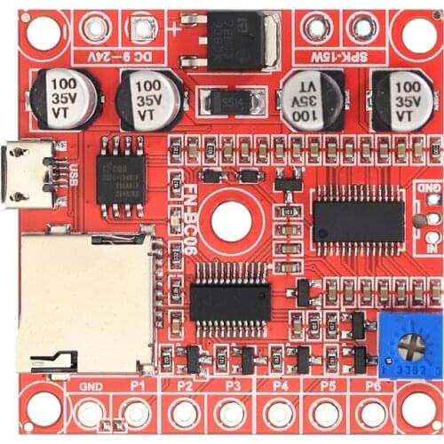 MP3 Sound Siren Board with 15Watts Amplifier Recordable MP3 Audio Playback Board for Alarms 4 Key Control MP3 Sound Board