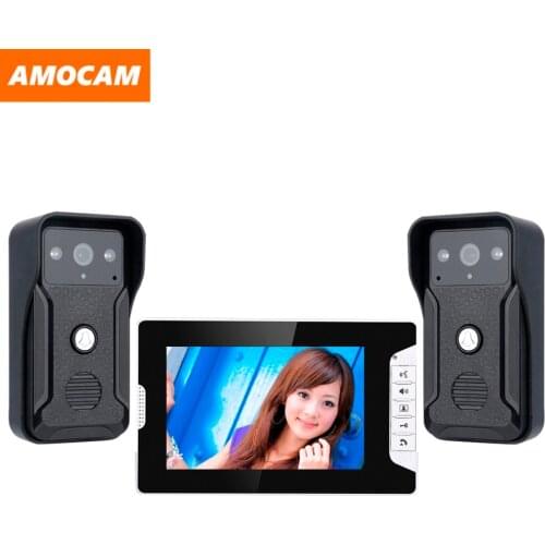 7 Inch Screen wired video intercom Doorbell System Video Door Phone ir night vision camera for villa home 1-Monitor 2-Camera