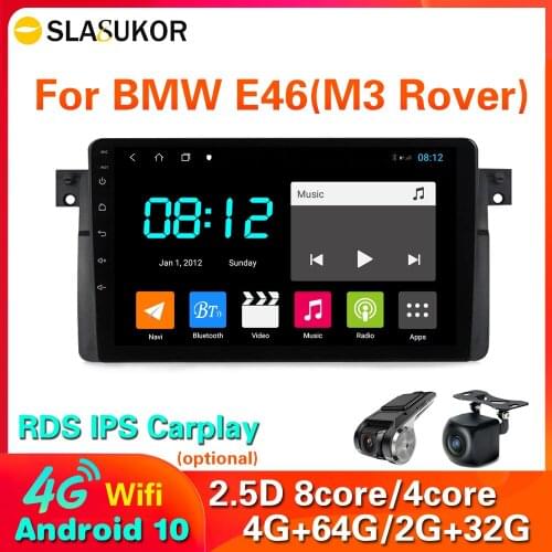 4G LET WIFI 2 Din Android 10 Car Radio Player For BMW E46 M3 Coupe 318/320/325/330/335 SWC Multimedia GPS Navigation No 2din dvd