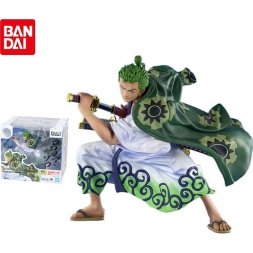 Bandai One Piece Anime Figure FZ Figuarts ZERO Wano Country Roronoa Zoro Drawing Knife Genuine Model Decoration Children Gift