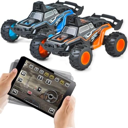 Free Shipping 2.4GHz 1/32 Mini RC Car With Lighting Christmas Gift Mobile APP control Crawler Truck With WIFI FPV Camera RTR