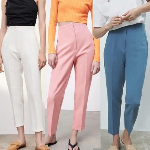 Pants Za suit Pants high waist pants 2021 spring new casual chic women Pantss fashion office high-waist pantss women pantss