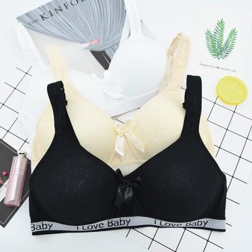 Bow-knot Teenager Training Bras Girls Children Underwear Puberty Bras Teens Stripe Bra For Kids Teenagers Solid Cotton Soft
