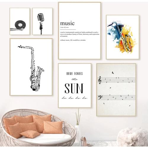Black White Microphone Photo Poster Music Wall Art Canvas Print Vintage Painting Picture Jazz Music Lover Gift Bedroom Decor