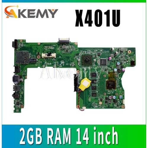 For ASUS X401U Laotop Mainboard X401U Motherboard 14 inch With 2GB RAM