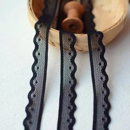 50Yards Width1.4cm black Elastic Lace Fabric Stretch Lace Trims Ribbon Garment Clothing underclothes Sewing Lace Accessories