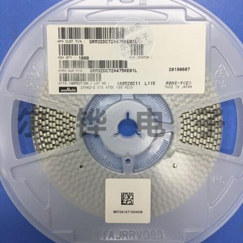 GRM32EE70J107ME15L SMD MLCC 1210 100uF(107) ±20% 6.3V Ceramic Capacitor GRM32DC72A475KE01L SMD MLCC 1210 4.7uF(475) ±10% 100V
