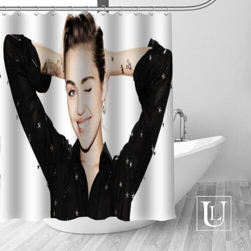 Hot New Eco-friendly Miley Cyrus Shower Curtain Custom Bathroom Curtain modern Polyester Fabric Thick Waterproof Mildew