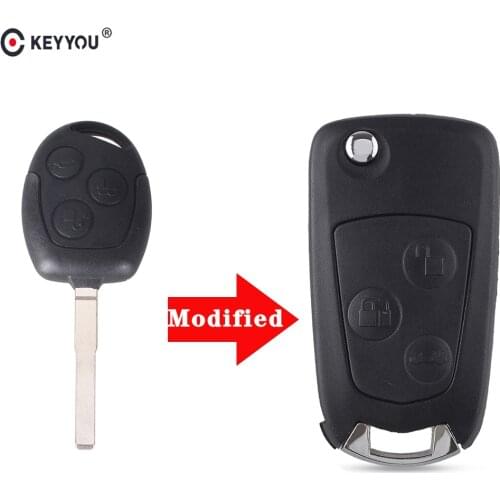 KEYYOU 3 Buttons Modified Folding Remote Car Key Shell Case For Ford Focus Fiesta Fusion C-Max For Mondeo Galaxy C-Max S-Max