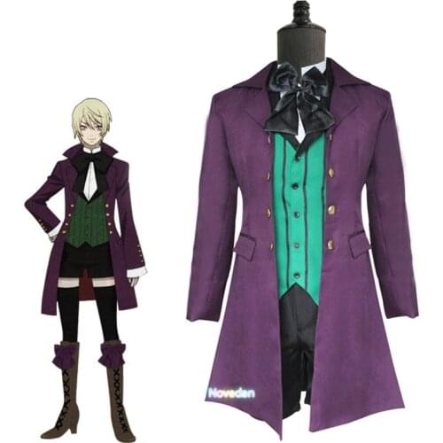 Anime Black Butler 2 Kuroshitsuji Alois Trancy Cosplay Costume Uniform Clothing Full Set (Jacket+ Vest + Shirt + Shorts+Bow tie)