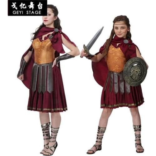 Umorden Romeinse Griekse Soldaat Warrior Gladiator Kostuum Vrouwen Mannen Cosplay Middeleeuwse Koning Slayer Kostuums Halloween