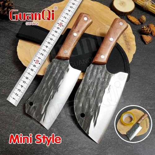 Handmade Forged Butcher Knife Sharp Outdoor Camping Knife High-carbon Chef Knife Chopping Meat Slicing Knives Meat Cleaver