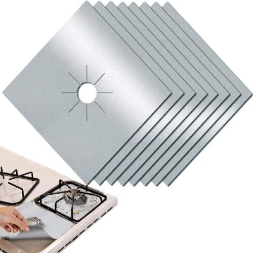 4pcs Stove Burner Covers 0.2mm Double Thickness Gas Stove Protectors Reusable Non-Stick Fast Clean Liners for Kitchen Cooking