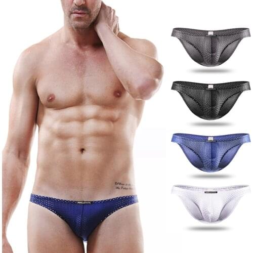 Summer Mens Underwear Breathable Mesh Briefs For Men Calzoncillos Hombre Modal Male Underpants Mens Man Pouch Brief L-3XL