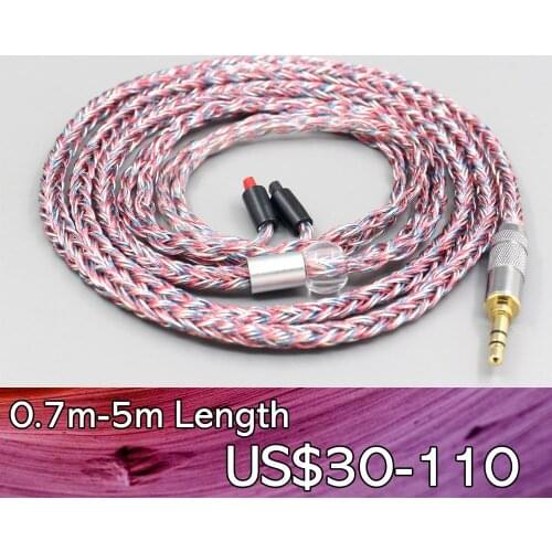 LN007566 16 Core Silver OCC OFC Mixed Braid Cable For Audio-Technica ATH-IM50 IM70 ath-IM01 ath-IM02 ath-IM03 ath-IM04 Earphone