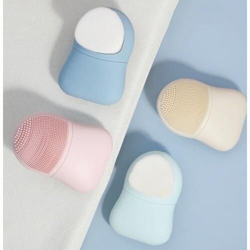 Mini 3D Double Side Silicone Face Cleanser Brush Deep Pore cleansing Skin Facial Blackhead Remover Exfoliating Massager Tool