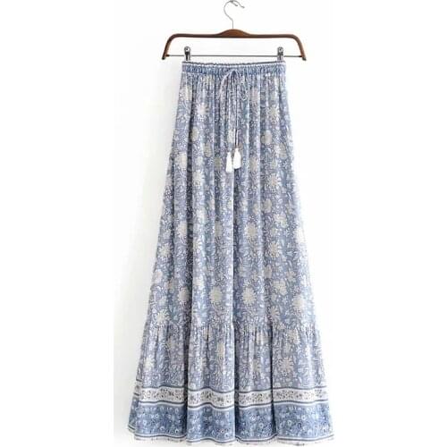 Rayon Printed Mini Fresh Slim Waist Floral Skirt