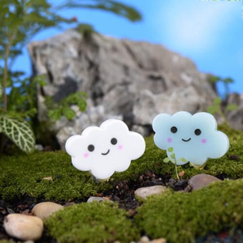 Mini Cloud Ornament Miniatures Tiny Moss Fairy Garden Table Decoration Micro Landscape Home Decor Kids Toy Gift Resin Crafts 1PC