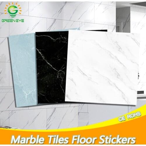 Wall Sticker Self Adhesive waterproof PVC Tiles Floor Stickers Marble Bathroom living room Bedroom Ground Thick Wallpapers