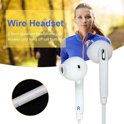 In-ear Earphone White for Samsung Galaxy S6 Wired Headset with Mic 3.5mm Jack Headphone for Cell Phone Adjustable Volume headset