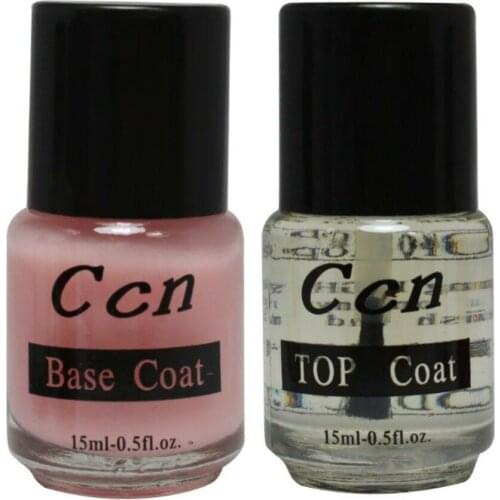 New 2 pcs Base Coat Top Coat Acrylic Nail Art False Tip Polish 15ml Salon