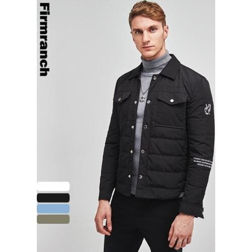 2020 new Firmranch winter&autumn black thin down jacket men short casual all-match slim overcoat пальто мужское 4 colors 3XL