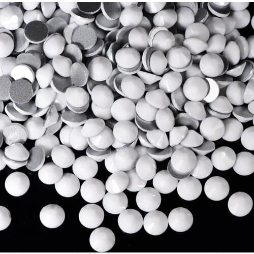New Ceramic White Crystal Glass Non Hotfix Rhinestone стразы Glitter Rhinestones Flatback Diamond Nail Art Decorations B3965